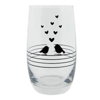 Clayre & Eef drinkglas vogels 320ml