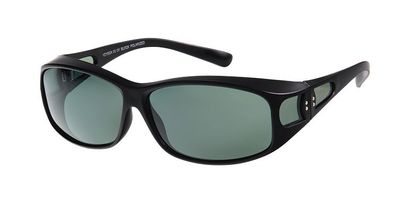 FitOfar overzetzonnebril zwart dames met groene lens VZ1002A