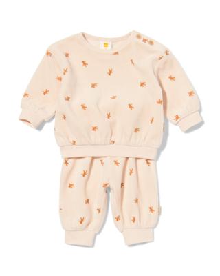 HEMA Newborn kledingset velours beren ecru (ecru)
