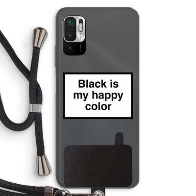 Black is my happy color: Xiaomi Redmi Note 10 5G Transparant Hoesje met koord