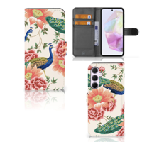 Telefoonhoesje met Pasjes voor Samsung Galaxy A35 Pink Peacock - thumbnail