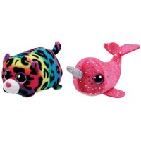 Ty - Knuffel - Teeny Ty's - Jelly Leopard & Nelly Narwhal - thumbnail