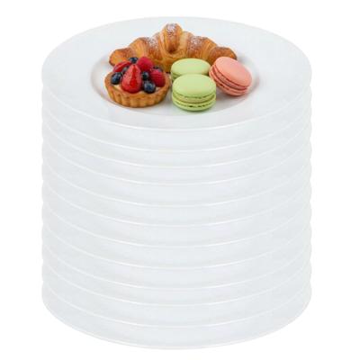 Luminarc Gebaksbordjes - 12x stuks - wit - glas - 18 cm - Kleine glazen dessert bordjes