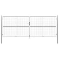 Poort 415x200 cm gegalvaniseerd staal zilverkleurig