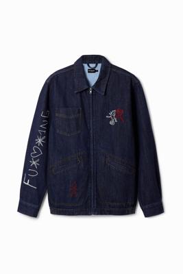 Denim jack silhouetten - BLUE - L