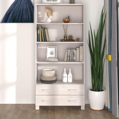 Hoge kast HAMAR massief grenenhout wit