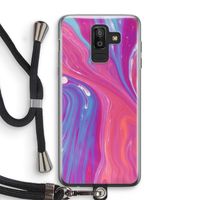 Paarse stroom: Samsung Galaxy J8 (2018) Transparant Hoesje met koord