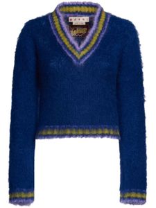 Marni pull en mohair mélangé à rayures - Bleu