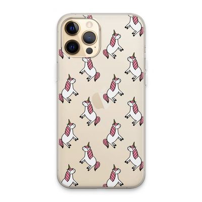 Eenhoorns overal: iPhone 13 Pro Max Transparant Hoesje