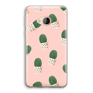 Cactusprint roze: HTC U Play Transparant Hoesje
