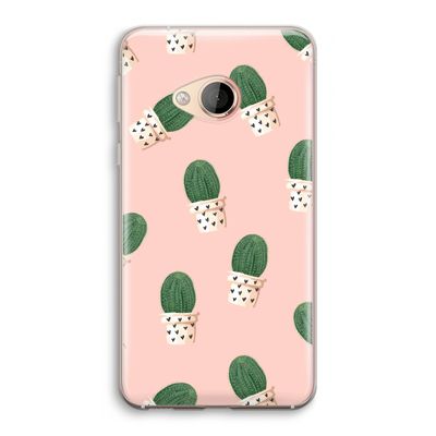 Cactusprint roze: HTC U Play Transparant Hoesje