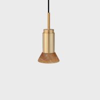 Anour Donya Onyx Trapeze Hanglamp - Amberkleurige kap - Geborsteld messing