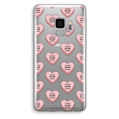 Chicks before dicks: Samsung Galaxy S9 Transparant Hoesje