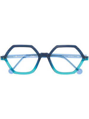 L.A. EYEWORKS lunettes de vue à monture géométrique - Bleu