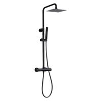 Regendoucheset BWS Thermostatisch Square met Handdouche Mat Zwart
