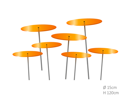 7 stuks! Zonnevangers Oranje medium 120x15 cm Cazador Del Sol - Cazador del sol