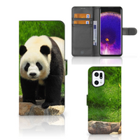 OPPO Find X5 Pro Telefoonhoesje met Pasjes Panda