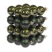 36x Donker groene glazen kerstballen 4 cm mat/glans   - - thumbnail