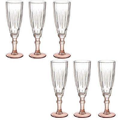 Luxe Exotic Collection Champagneglazen set 12x stuks op brons voet 170 ml