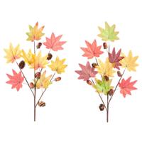 Kunst herfsttak decoratie - 5x - 60 cm - losse steel met Esdoorn bladeren