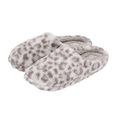 Apollo Instap sloffen - lichtgrijs - luipaard print - pantoffels - antislip zool