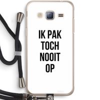 Ik pak nooit op: Samsung Galaxy J3 (2016) Transparant Hoesje met koord