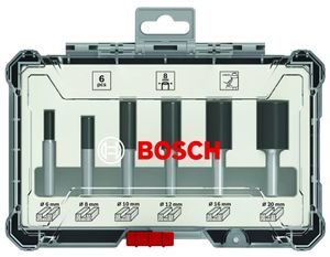 Bosch Accessoires 6-delige rechte freesset - schachtdiameter 8 mm - 2607017466