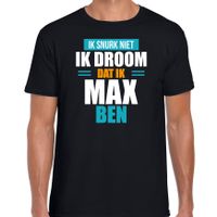 Droom dat ik Max ben fun tekst pyjama shirt zwart voor heren - Grappig slaapshirt / slaap kleding - thumbnail