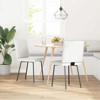 Eetkamerstoelen 2 st kunstleer wit