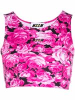 MSGM débardeur crop à fleurs - Rose