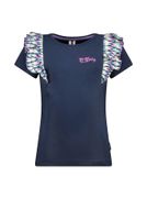 B.Nosy Meisjes t-shirt ruffel - Navy blauw