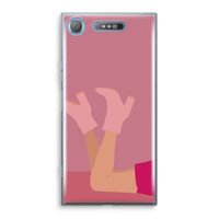Pink boots: Sony Xperia XZ1 Transparant Hoesje Pink boots: Sony Xperia XZ1 Transparant Hoesje
