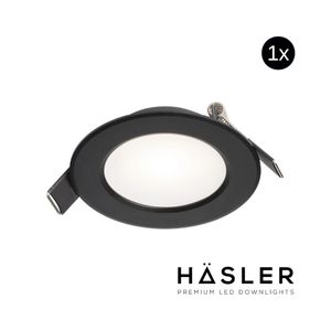 Hasler Inbouwspot Häsler Murcia Incl. Fase Aansnijding Dimbaar 9.2 cm 4 Watt Helder Wit Zwart Set 10x - Set 1 Spot