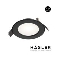 Hasler Inbouwspot Häsler Murcia Incl. Fase Aansnijding Dimbaar 9.2 cm 4 Watt Helder Wit Zwart Set 10x - Set 1 Spot - thumbnail