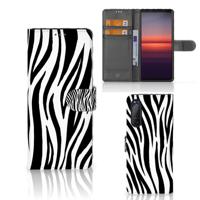 Sony Xperia 5II | Telefoonhoesje | Met pasjeshouder | Zebra