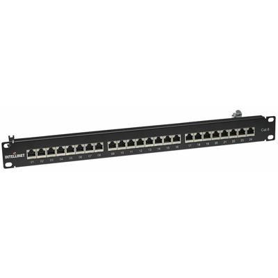 Intellinet 720038 24 poorten Netwerkpatchpaneel 483 mm (19) CAT 6 1 HE Zwart Ingericht