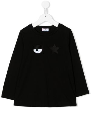 Chiara Ferragni Kids t-shirt à imprimé Eyelike - Noir