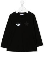 Chiara Ferragni Kids sweat en coton à logo brodé - Noir