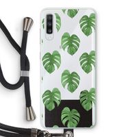 Monstera leaves: Samsung Galaxy A70 Transparant Hoesje met koord