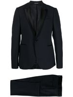 Emporio Armani blazer à bords en satin - Bleu