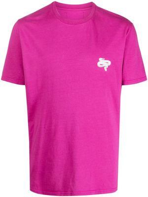 LES HOMMES t-shirt en coton à imprimé peau de serpent - Rose