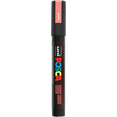 Uni-Posca Posca marker, afm pc-5m, lijndikte 2,5 mm, medium, rood metallic, 1 stuk