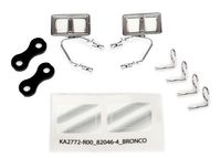Mirrors, side, chrome (left & right)/ retainers (2)/ body clips (4) (TRX-8073X)