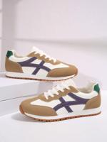 Women's Retro Walking Shoes - Black PU Leather Hiking Sneakers Purple / EUR38