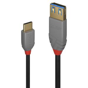 LINDY USB-kabel USB 3.2 Gen1 (USB 3.0 / USB 3.1 Gen1) USB-A bus, USB-C stekker 0.15 m Zwart 36895