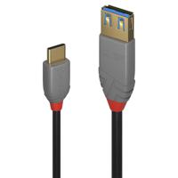 LINDY USB-kabel USB 3.2 Gen1 (USB 3.0 / USB 3.1 Gen1) USB-A bus, USB-C stekker 0.15 m Zwart 36895 - thumbnail