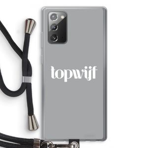 Topwijf Grijs Wit: Samsung Galaxy Note 20 / Note 20 5G Transparant Hoesje met koord