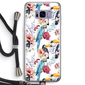 Bloemen tukan: Samsung Galaxy S8 Transparant Hoesje met koord