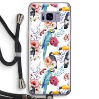 Bloemen tukan: Samsung Galaxy S8 Transparant Hoesje met koord