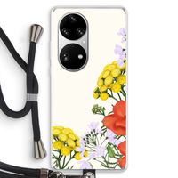 Wilde bloemen: Huawei P50 Pro Transparant Hoesje met koord